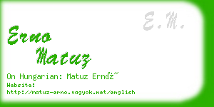 erno matuz business card